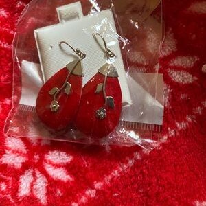 Elegant Red Teardrop Earrings